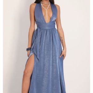 Maxi dress in palace blue
